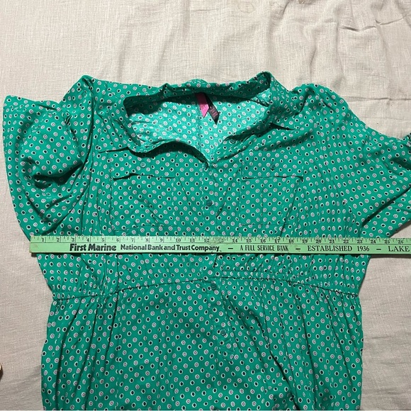 Torrid Emerald Long Sleeve Shirt Dress Plus Size 4X Business Casual Holiday - Picture 7 of 7